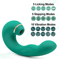5 Sucking modes Tap the G-spot and suck the vibrator