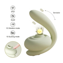 2-in-1 Clitoral Sucking Vibrator G-spot Massager Brings Double Pleasure