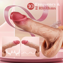 6.41 Inch 10 Telescopic Rocking Vibrator App Controlled Realistic Dildo with Suction Cup
