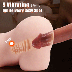 G-spot and P-spot 8.66 Inch 3 Thrust Rocker 9 Vibrating Heated Dildo