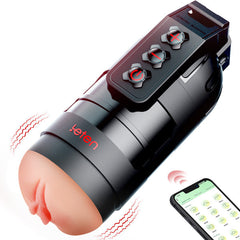 2 In 1 Powerful Vibration Male Fleshlight Pocket Pussy Mobile APP Remote Control