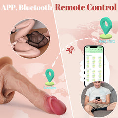 6.41 Inch 10 Telescopic Rocking Vibrator App Controlled Realistic Dildo with Suction Cup