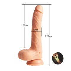 Telescopic swing 8 frequency vibration wireless remote control 22.5cm waterproof silicone dildo
