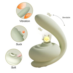2-in-1 Clitoral Sucking Vibrator G-spot Massager Brings Double Pleasure