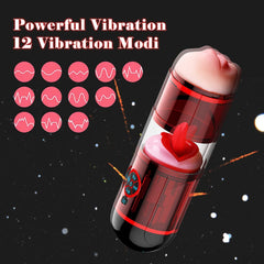 Masturbation Cup male masturbator 12 vibration modes oral sex simulator