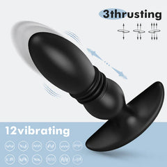 3 thrust 12 Vibration Silicone Remote Control Prostate Vibrator Massager