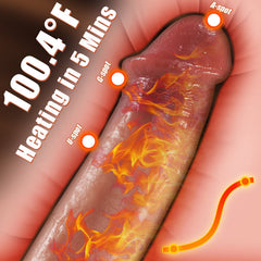 G-spot and P-spot 8.66 Inch 3 Thrust Rocker 9 Vibrating Heated Dildo