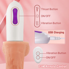 Multi-angle 8-thrust rotating vibration heating remote control Penis vibrator