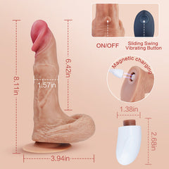 6.41 Inch 10 Telescopic Rocking Vibrator App Controlled Realistic Dildo with Suction Cup