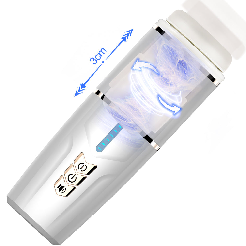 Jimei Retractable Rotating White Aircraft Cup Masturbator