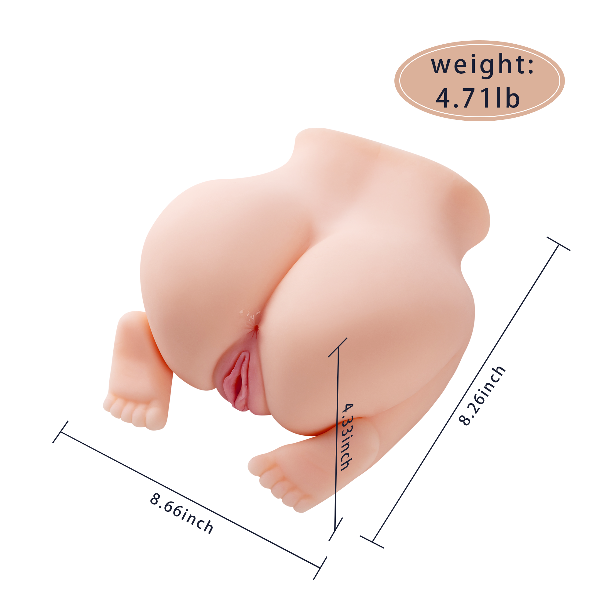 Angel 3D Realistic Ass Sex Doll Torso 4.71LB Female Butt Sexy Half Body Love Dolls Adult Toys