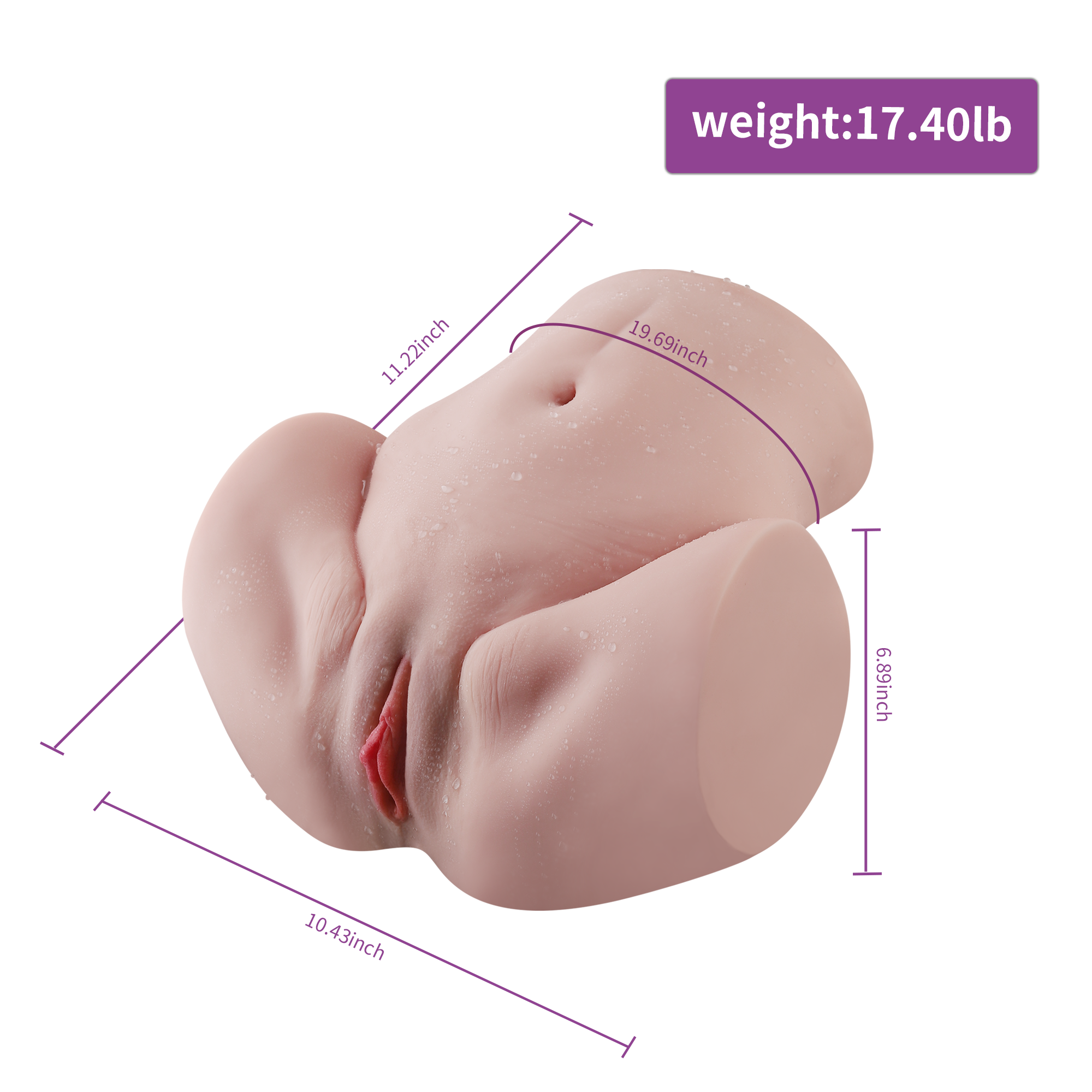 Ruby 17.4LB Realistic Female Big Butt Torso Love Dolls Male Masturbator Adult Sex Toy