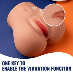 Roberta 4.62LB Vibrating Sex Doll For Men Lifelike Love Torso Dolls Ass Realistic Soft Big Butt Toy