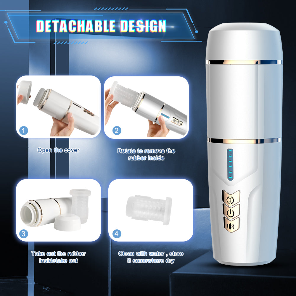 Jimei Retractable Rotating White Aircraft Cup Masturbator