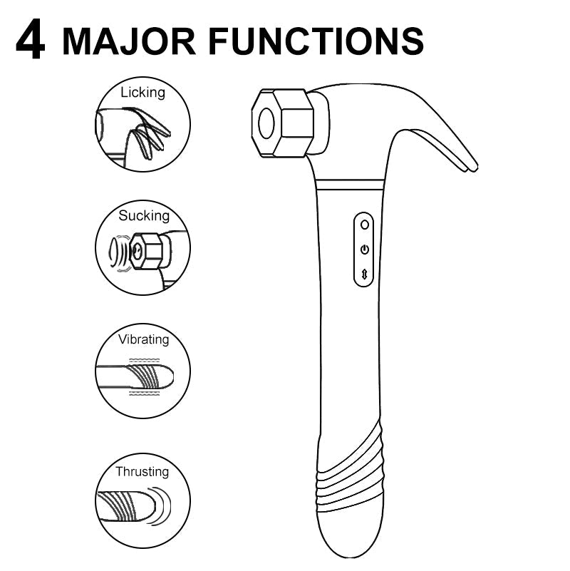 10 Vibration Patterns Silicone Hammer Sex Toy