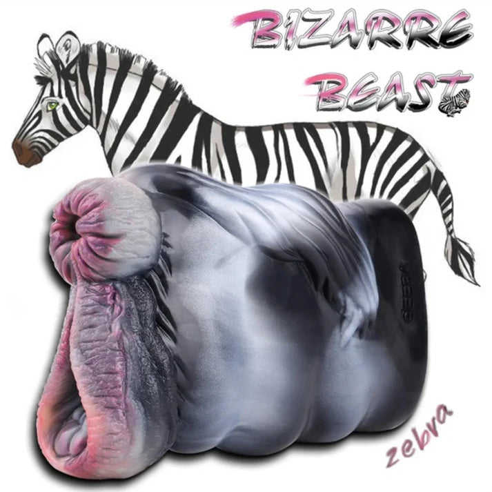 Lifelike Silicone Zebra Animal Vagina Pocket Pussy Male Sex Toy