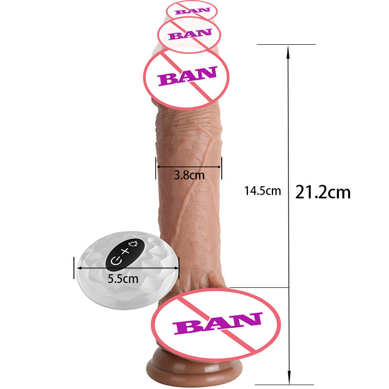 7 Frequency Retractable Swing Silicone Dildo