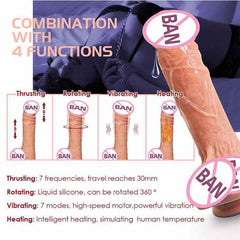 7 Frequency Retractable Swing Silicone Dildo