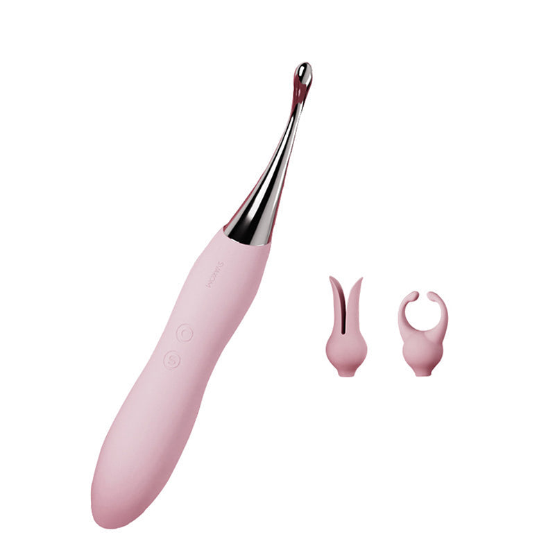 10 leistungsstarke Vibrationsmodi. Geräuscharmer Vibrator mit austauschbaren Köpfen.
