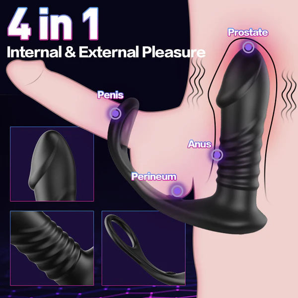 Silicone Remote Control Cock Ring Anal Vibrator
