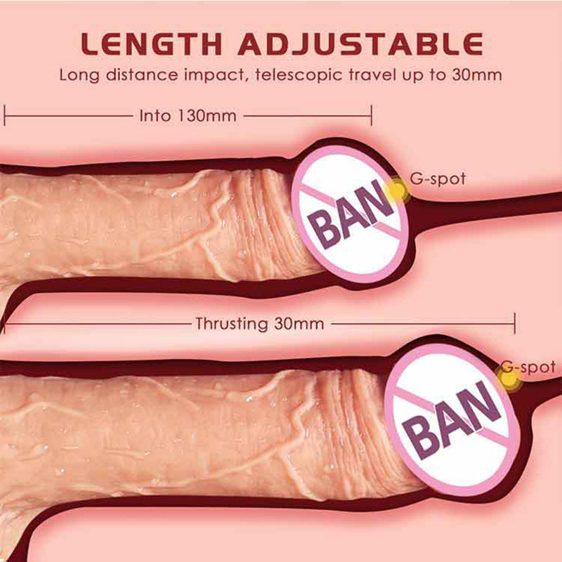 7 Frequency Retractable Swing Silicone Dildo
