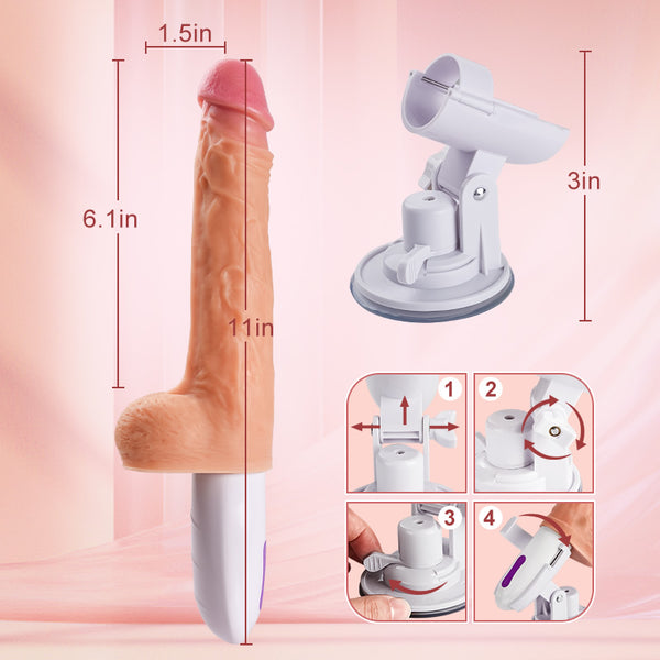 Multi-angle 8-thrust rotating vibration heating remote control Penis vibrator