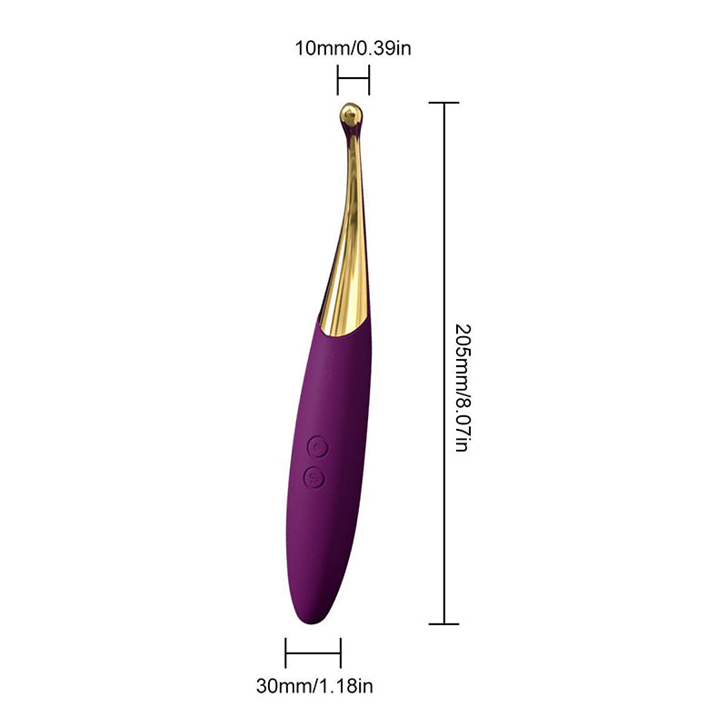 10 leistungsstarke Vibrationsmodi. Geräuscharmer Vibrator mit austauschbaren Köpfen.