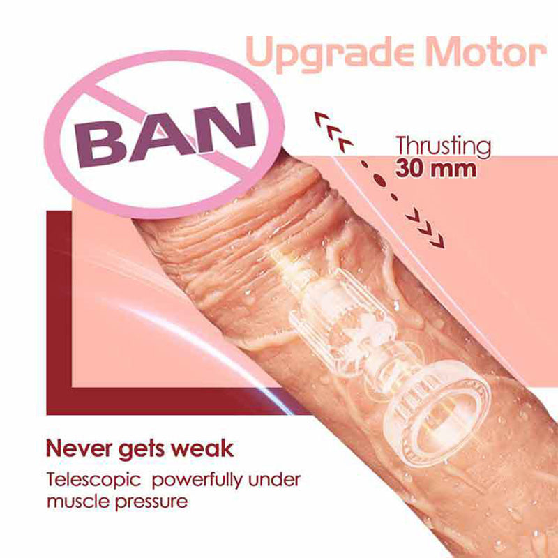 7 Frequency Retractable Swing Silicone Dildo