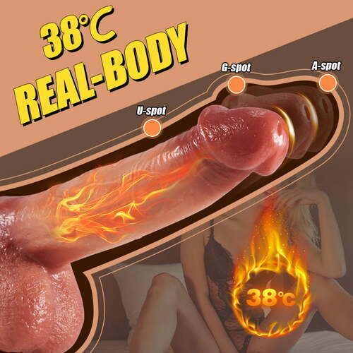 8.67 Inch Realistic Dildo Vibrating Tongue Licking 3 Thrusting & Swinging Heating