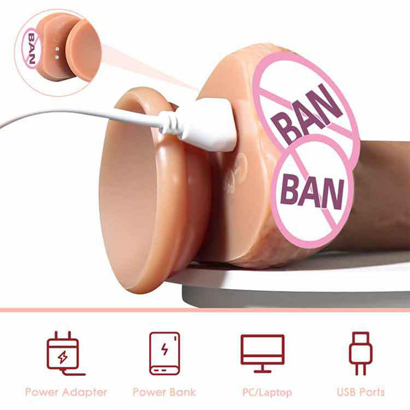 7 Frequency Retractable Swing Silicone Dildo