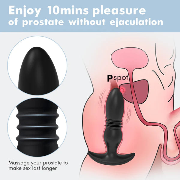 3 thrust 12 Vibration Silicone Remote Control Prostate Vibrator Massager