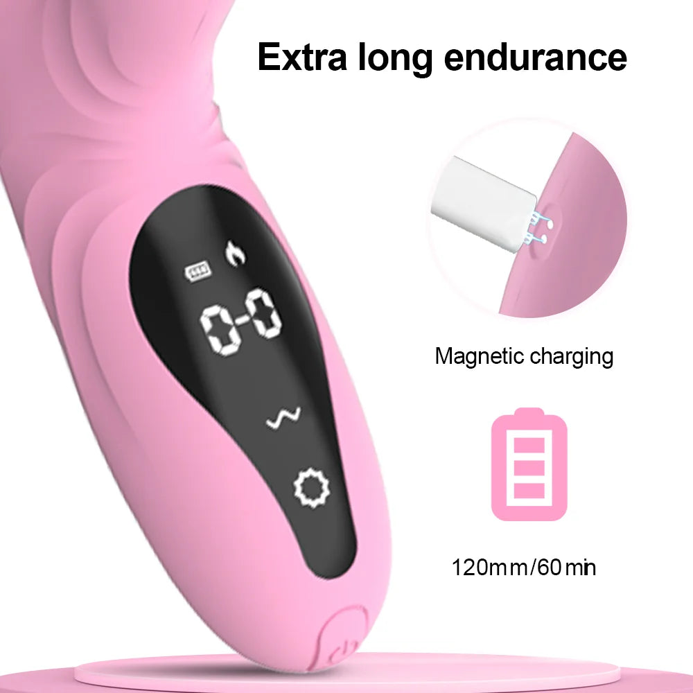 5-Frequenz-Sauger-Teleskop-Heiz-Rabbit-Vibrator