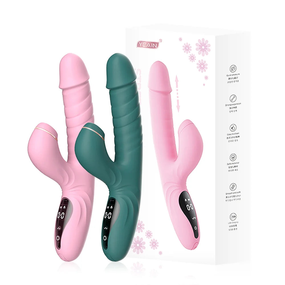 5-Frequenz-Sauger-Teleskop-Heiz-Rabbit-Vibrator