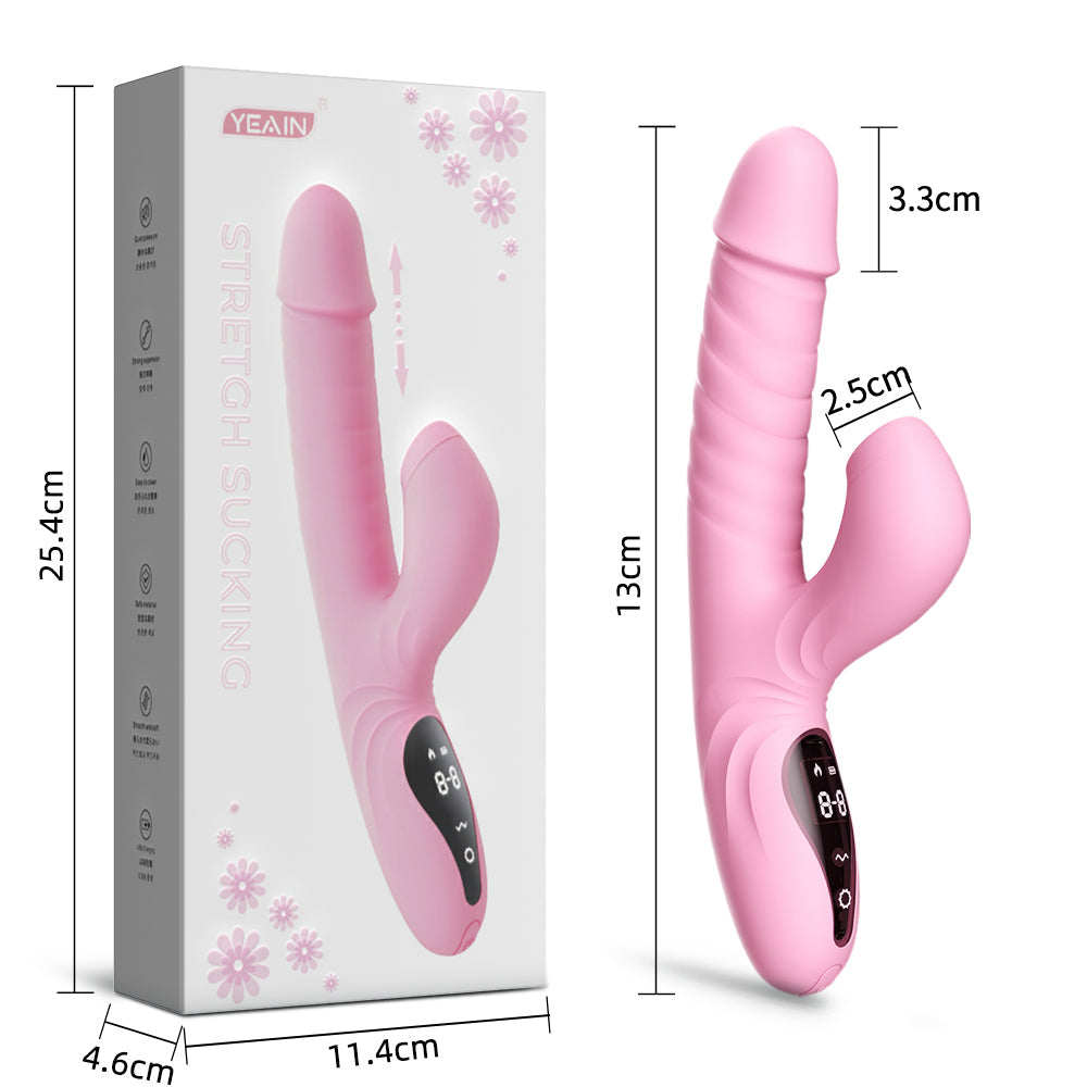 5-Frequenz-Sauger-Teleskop-Heiz-Rabbit-Vibrator
