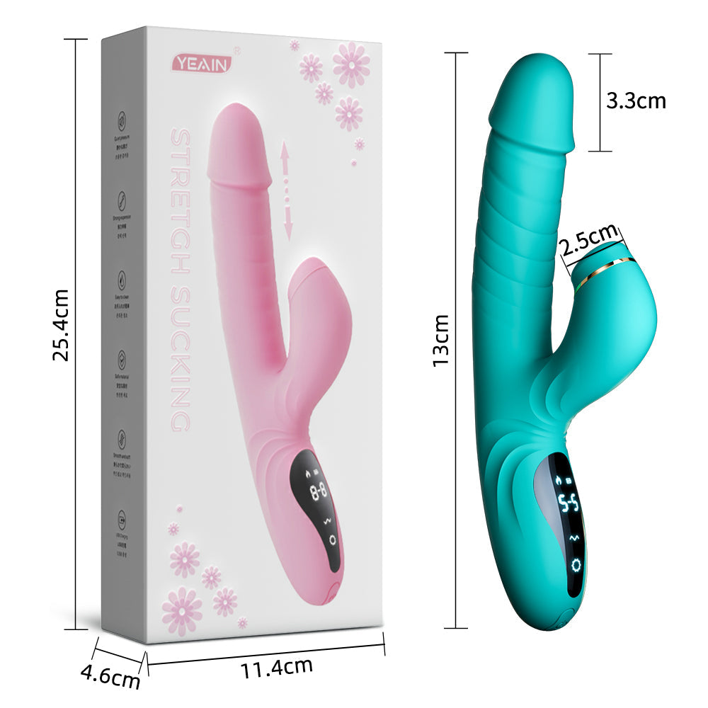 5-Frequenz-Sauger-Teleskop-Heiz-Rabbit-Vibrator