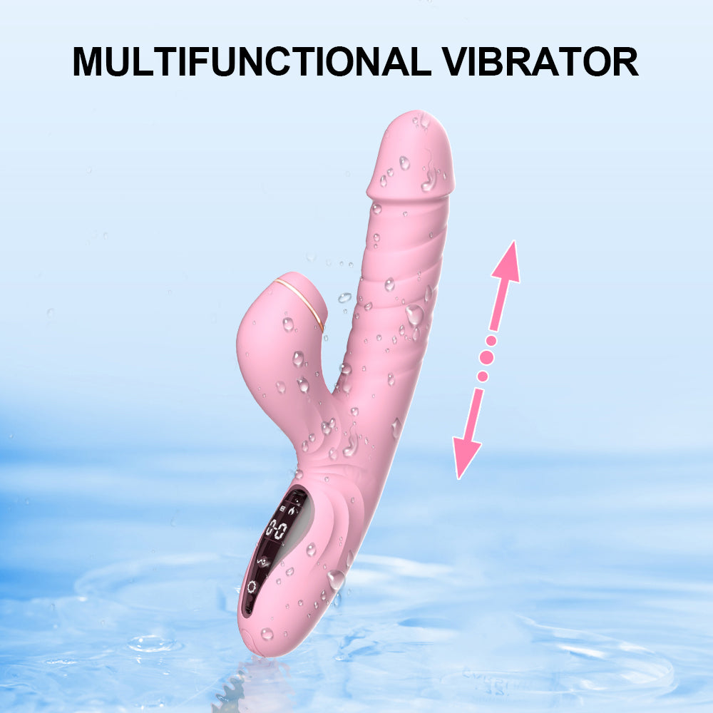 5-Frequenz-Sauger-Teleskop-Heiz-Rabbit-Vibrator