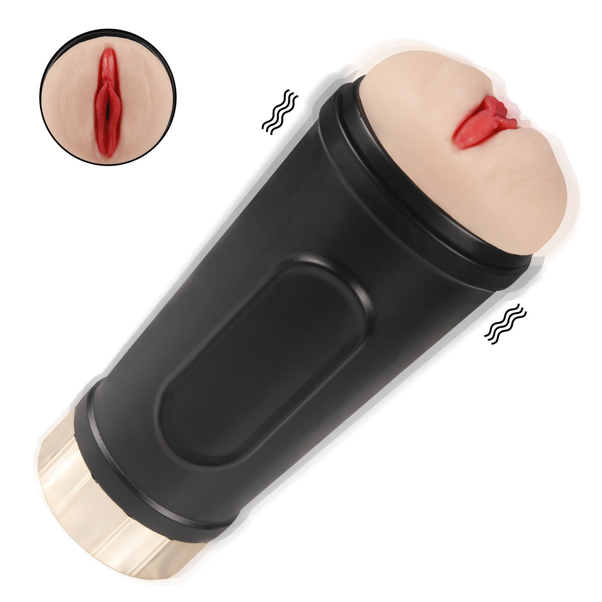 Locke Black Male Sex Toy Masturbator Vibrating Aircraft Cup