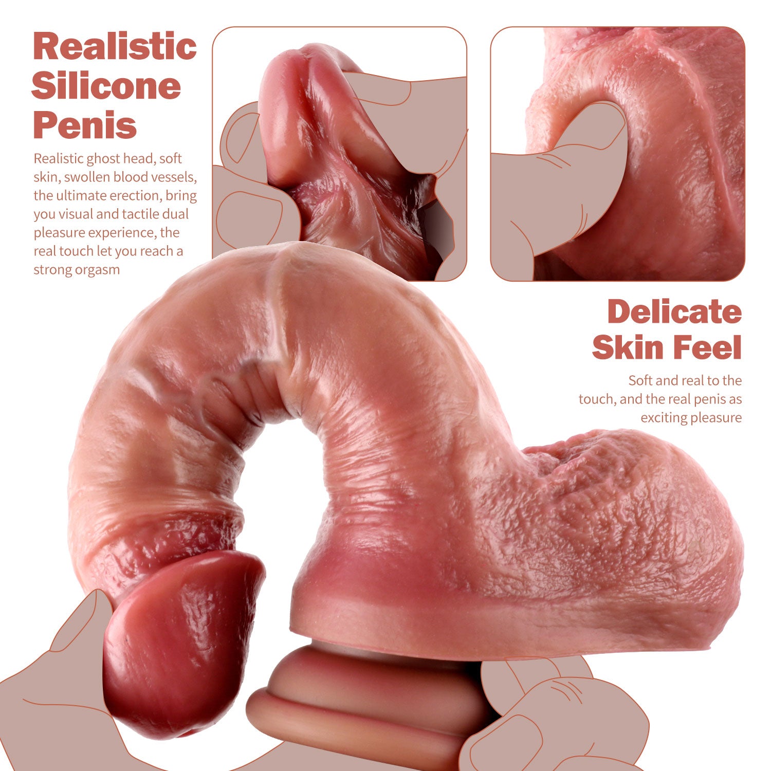 20.2cm Soft Realistic Sex Torso Dildo Man Penis Cosdoll