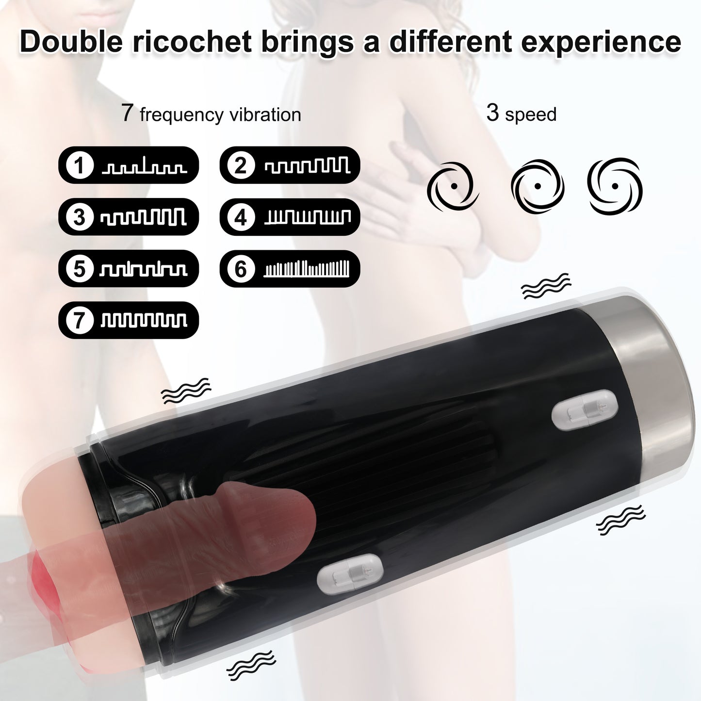 Davina Masturbator Double Vibrator Aircraft Cup TPR Accessories