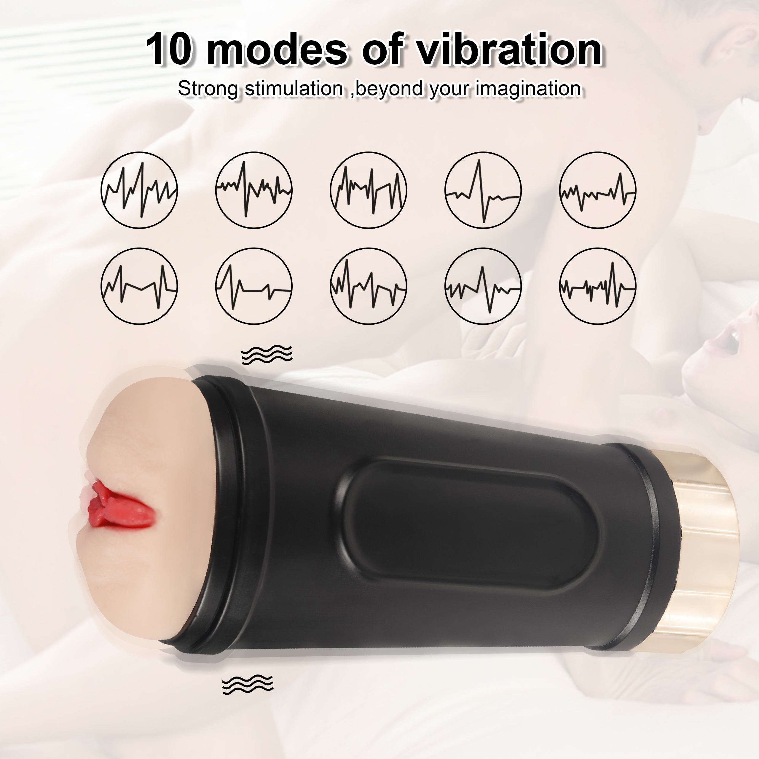 Locke Black Male Sex Toy Masturbator Vibrating Aircraft Cup