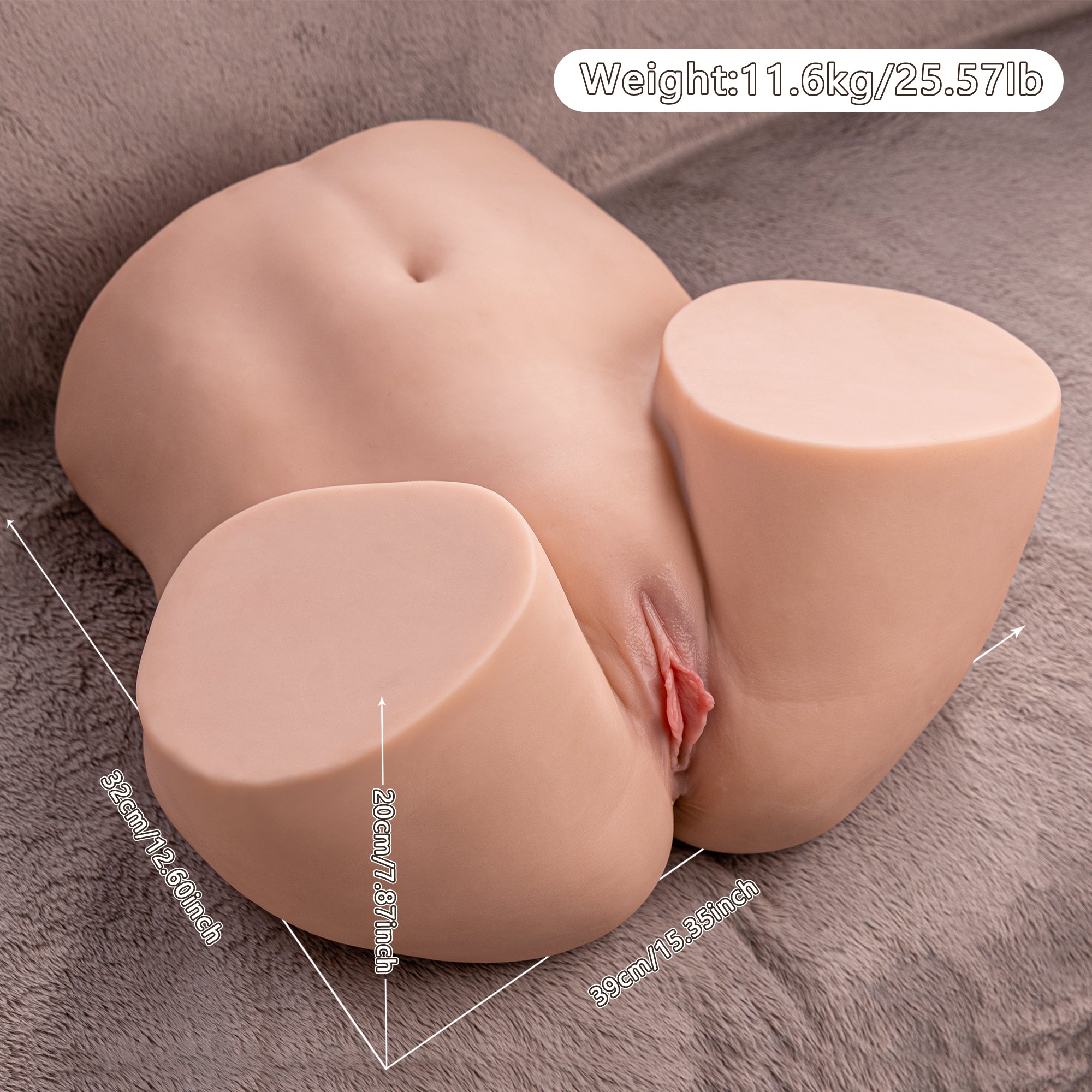 Ethel 25.57LB Realistic Automatic Sucking Vibration Female Big Ass Sex Torso Love Doll Male Masturbator Adult Toy