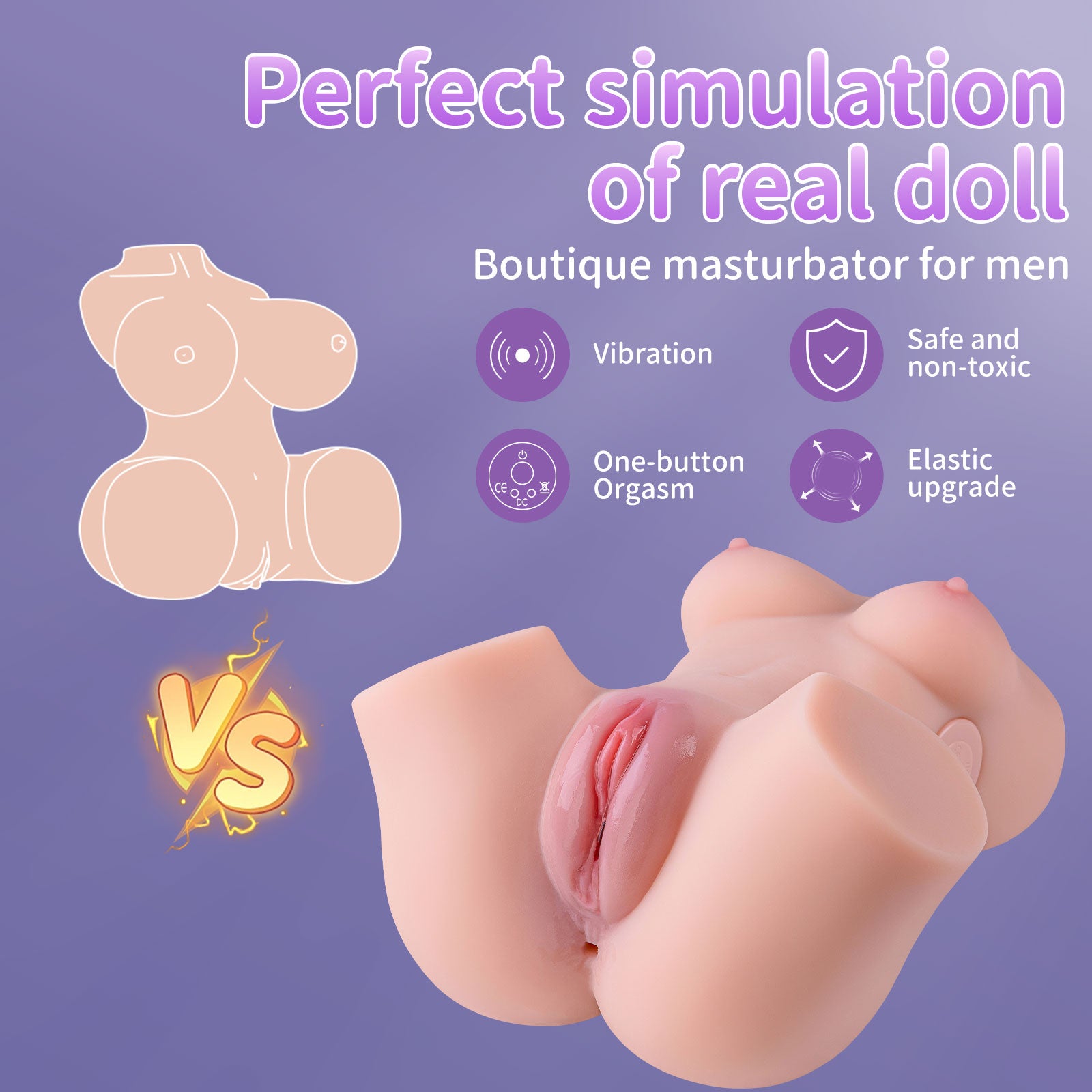 Luciana Automatic Sucking Vibrating Sex Torso 5.95LB Fully Real Love Dolls