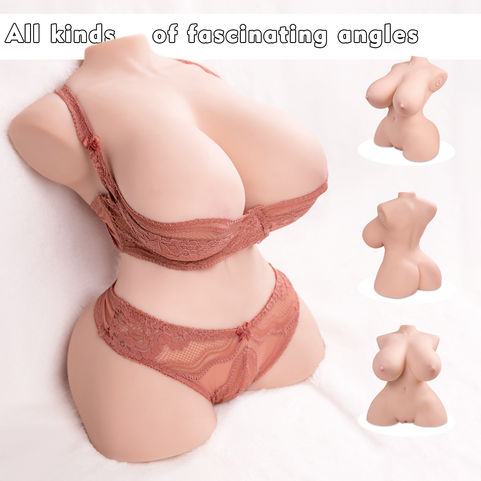 Tiny Automatic Sucking Vibrating Sex Torso 8.5KG Fully Real Love Dolls Female Big Boobs Ass