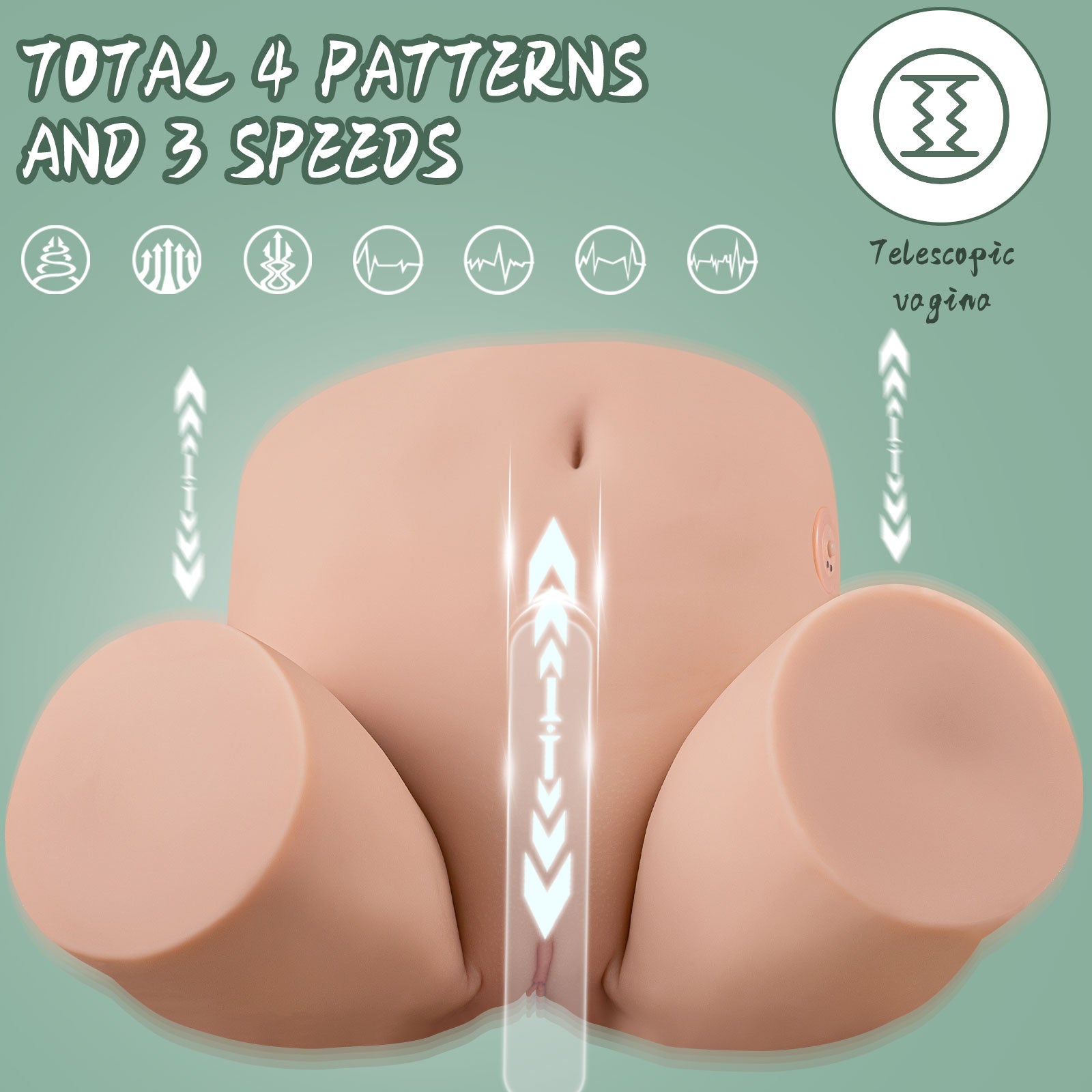 Kama 35.7LB Realistic Automatic Sucking Vibrating Female Big Ass Sex Torso Love Dolls Male Masturbator Adult Sexy Toys