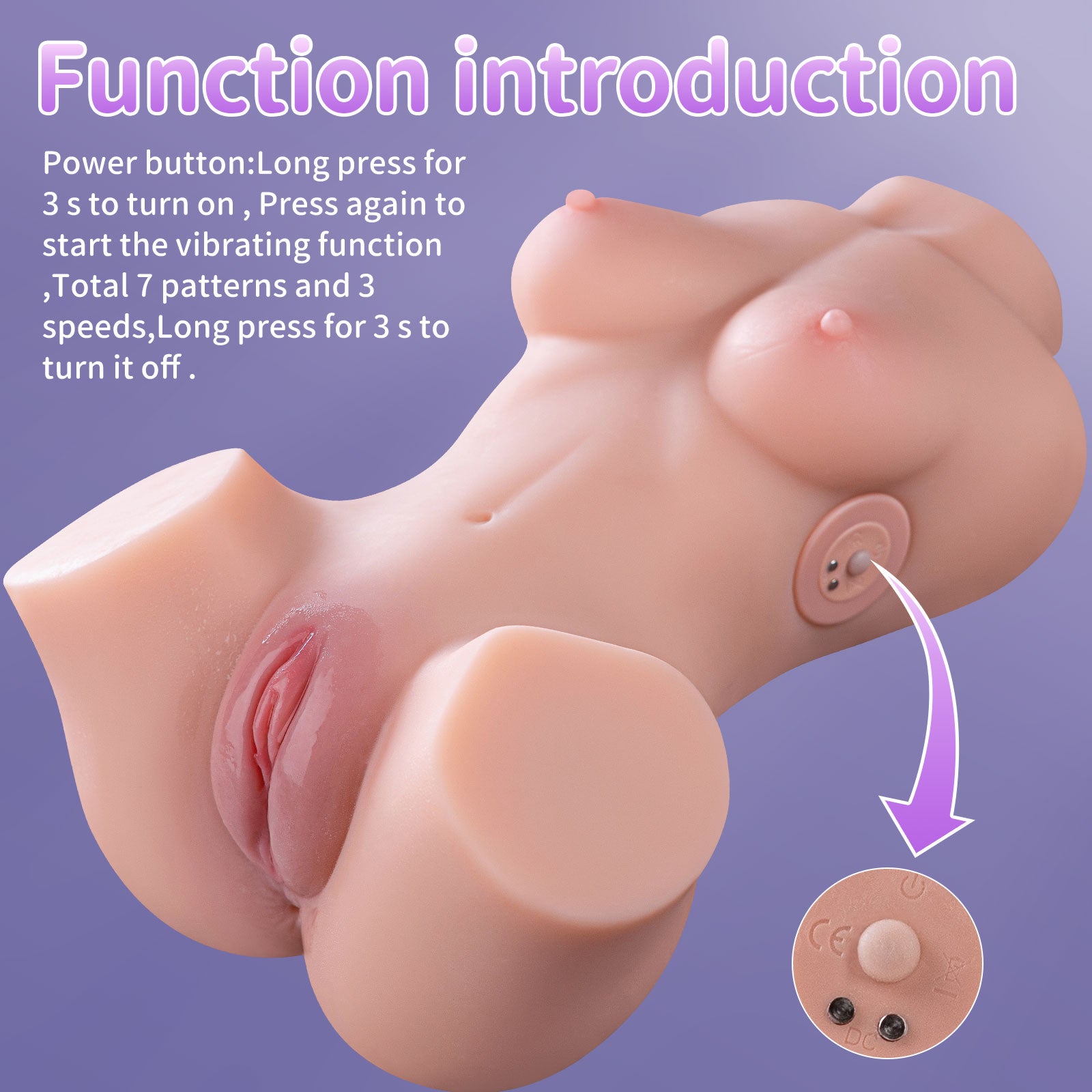 Luciana Automatic Sucking Vibrating Sex Torso 5.95LB Fully Real Love Dolls