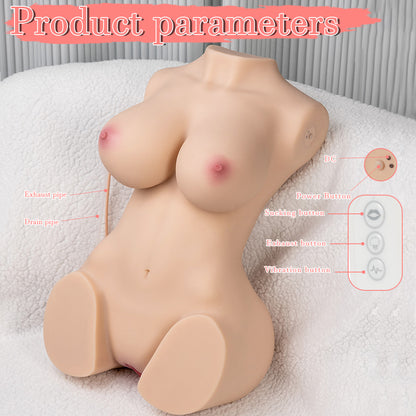 Michael Realistic Torso Sex Doll 20.67LB Life Size Big Boobs Ass Sucking Vibrating Adult Male Toy