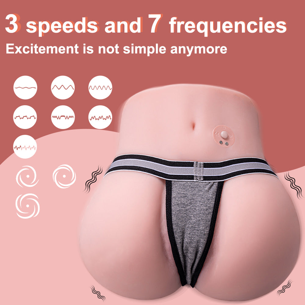 Roberta 4.62LB Vibrating Sex Doll For Men Lifelike Torso Ass Realistic Soft Big Butt Toy