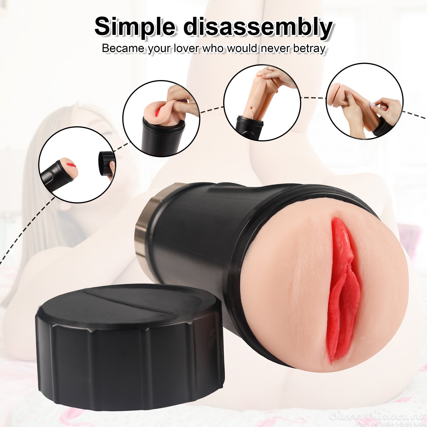 Locke Black Male Sex Toy Masturbator Vibrating Aircraft Cup