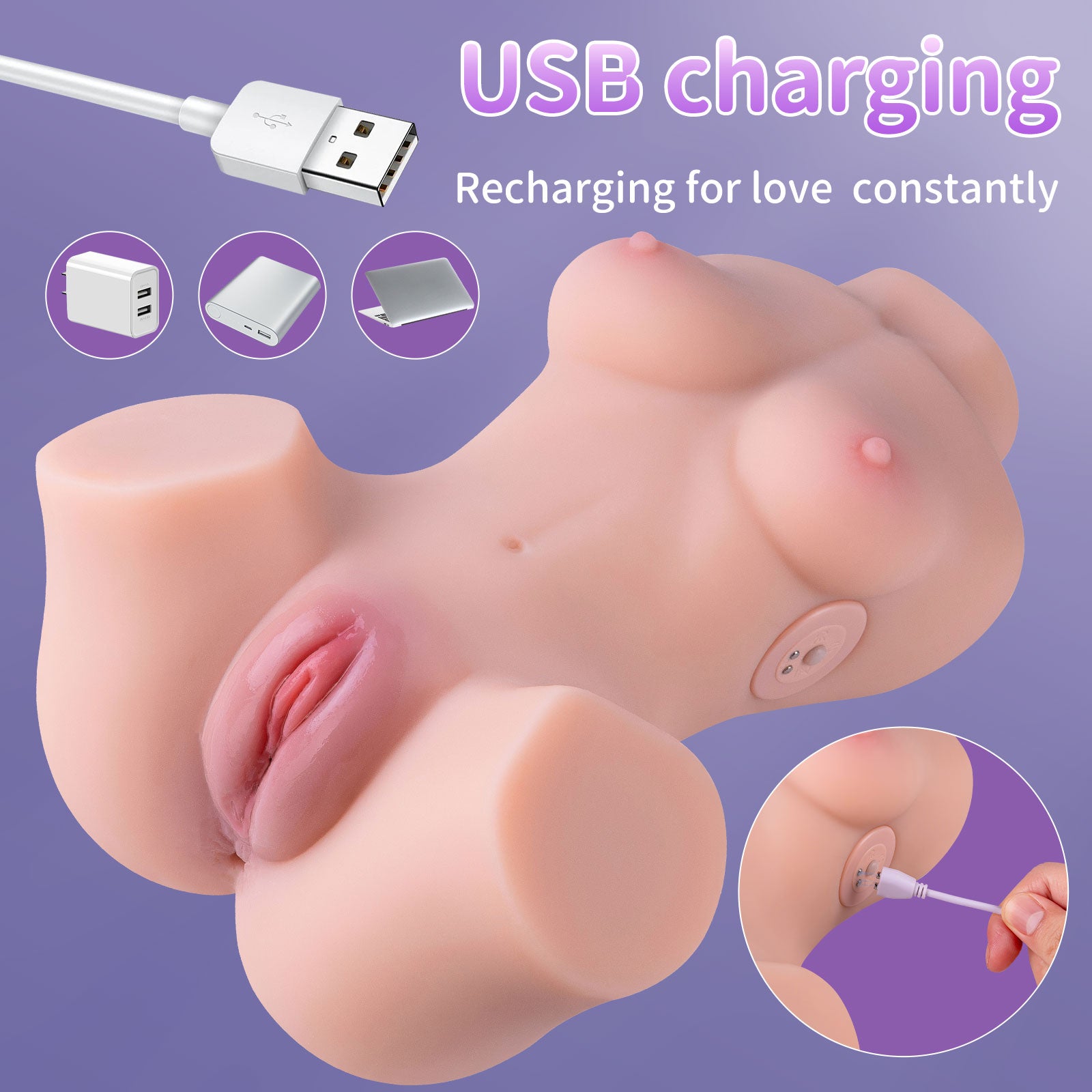 Luciana Automatic Sucking Vibrating Sex Torso 5.95LB Fully Real Love Dolls