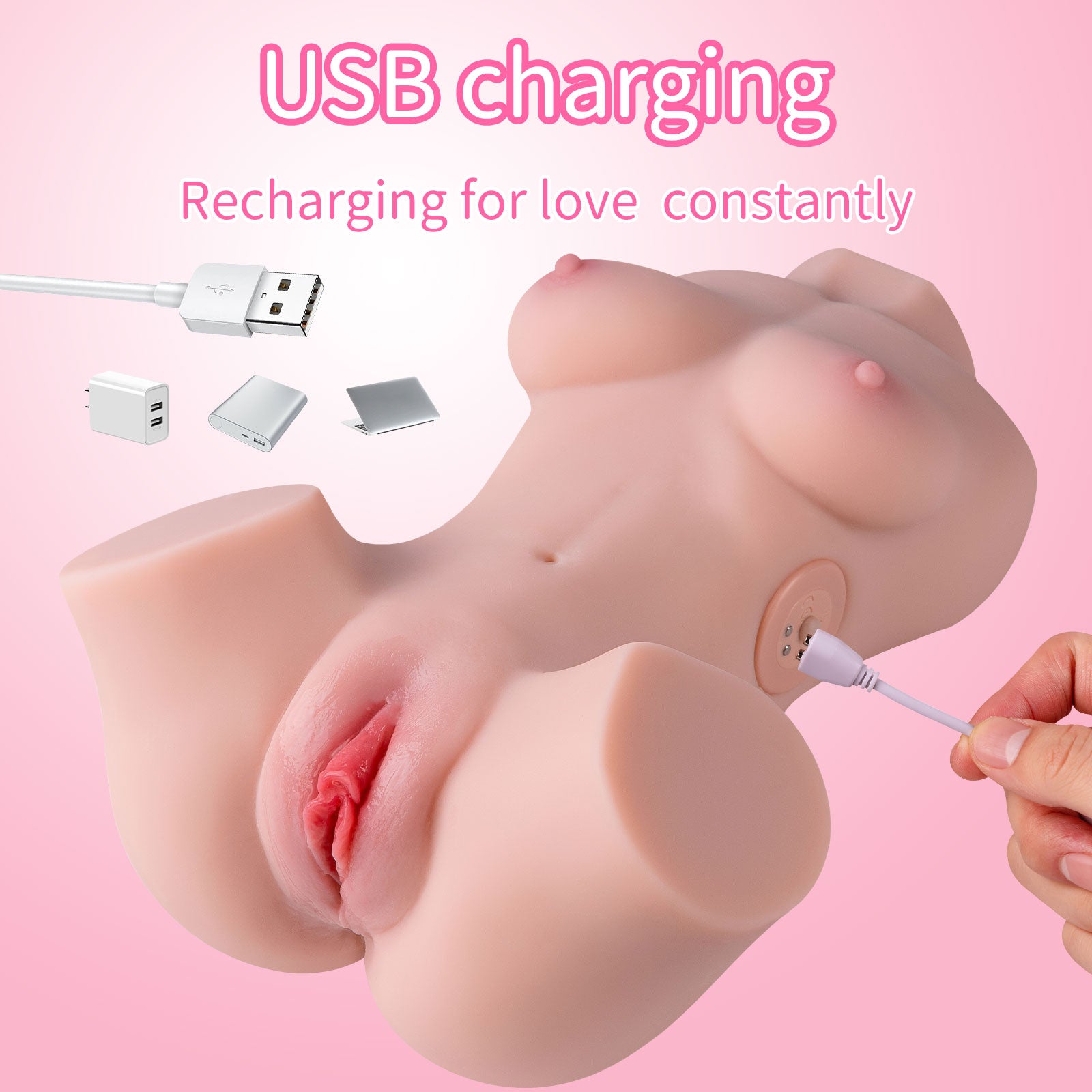 Susie Fully Automatic Sexdolls 5.29LB 3 Speeds 7 Frequencies Sucking Vibrating Sex Doll Torso Toy Female Love Dolls Male Masturbator